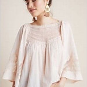 Anthropologie light pink colored Lace Blouse XS